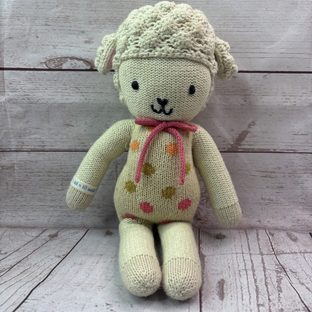 Cuddle + Kind Lucy the Lamb 19in Plush Knit Handmade Doll Stuffed Animal Toy
